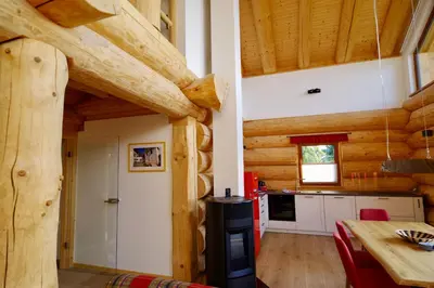 Küche/Küchenzeile in der Unterkunft Blockhaus Eifelstern