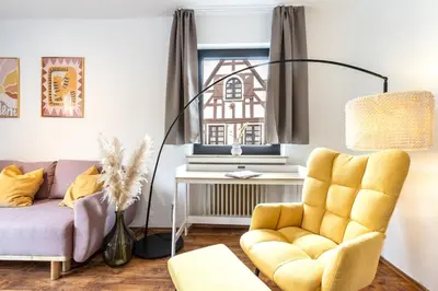 Ein Sitzbereich in der Unterkunft Schöne Wohnung mit großer Terrasse und Moselblick