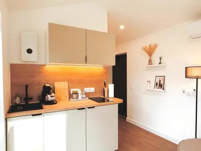 Küche/Küchenzeile in der Unterkunft Eulennest Tiny House mit Whirlpool und Sauna