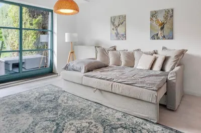 Ein Sitzbereich in der Unterkunft Naturnahe Wohnung im Luftkurort