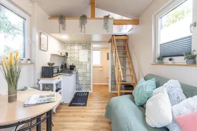 Küche/Küchenzeile in der Unterkunft Gemütliches Tiny House im Grünen