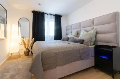 Ein Bett oder Betten in einem Zimmer der Unterkunft Stylish, cozy and natural apartment