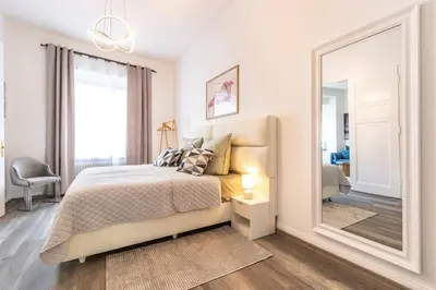 Ein Bett oder Betten in einem Zimmer der Unterkunft Design-Altbaujuwel in Neuwied