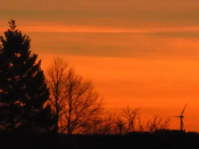 Blick auf den Sonnenuntergang/Sonnenaufgang von der Ferienwohnung aus oder aus der Nähe