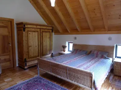 Ein Bett oder Betten in einem Zimmer der Unterkunft Ferienhaus Schmelzmühle