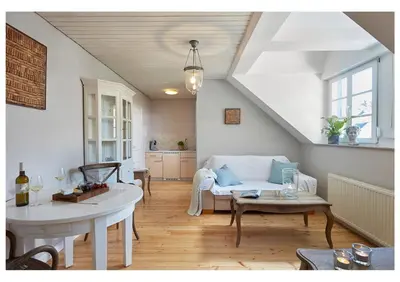 Ein Sitzbereich in der Unterkunft Weingut & Gästehaus GiwerGreif