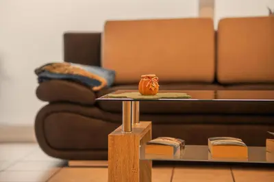 Ein Sitzbereich in der Unterkunft Ferienwohnung Keppeln