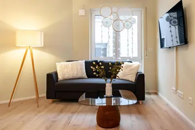 Ein Sitzbereich in der Unterkunft RheinGold Apartment I Bingen City