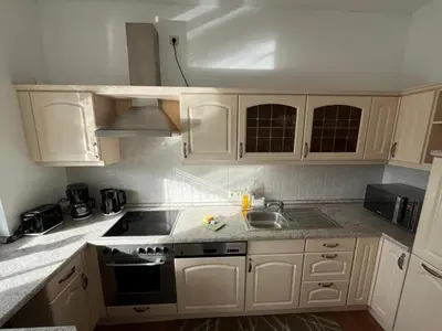 Küche/Küchenzeile in der Unterkunft Safran Ferienwohnung