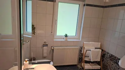 Ein Badezimmer in der Unterkunft Am Laacher Wald