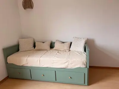 Ein Bett oder Betten in einem Zimmer der Unterkunft Waldherberge Sargenroth