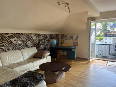 Ein Sitzbereich in der Unterkunft Holiday apartment in Boppard with balcony