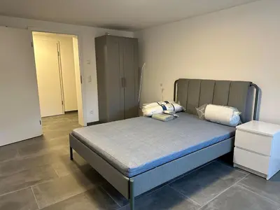 Ein Bett oder Betten in einem Zimmer der Unterkunft Moderne 80qm mit Terrasse, Wlan und Parkplatz - Nähe Nürburgring