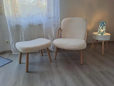Ein Sitzbereich in der Unterkunft Ferienwohnung Kleine Auszeit im Hunsrück