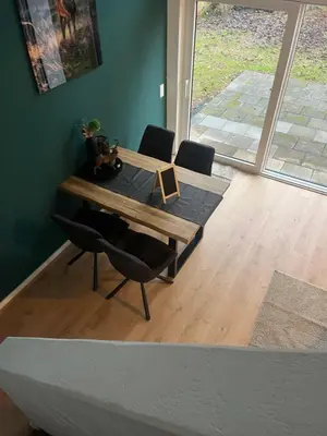 Ein Sitzbereich in der Unterkunft Eifellust