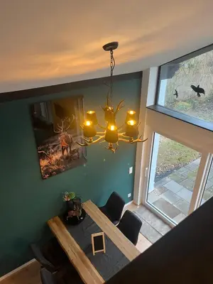 Ein Sitzbereich in der Unterkunft Eifellust