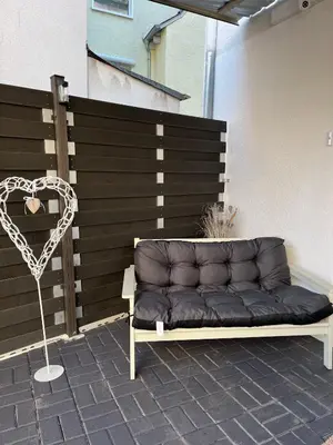 Ein Sitzbereich in der Unterkunft Riverside-Appartements