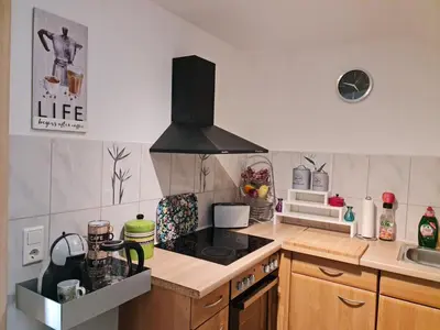 Küche/Küchenzeile in der Unterkunft Citywohnung mit Schlafgalerie bis zu 6 Gäste direkt im Stadtzentrum Neuwied