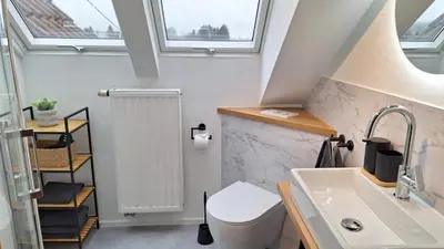 Ein Badezimmer in der Unterkunft Ferienwohnung Ringwall