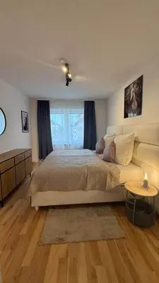 Ein Bett oder Betten in einem Zimmer der Unterkunft Modernes Design-Apartment in Koblenz nahe Altstadt