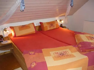 Ein Bett oder Betten in einem Zimmer der Unterkunft Close-up view inside the Vorbek house