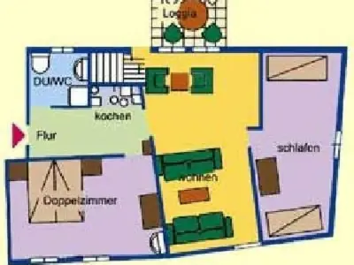 Grundriss der Unterkunft Apartment FEWO Flieder by Interhome