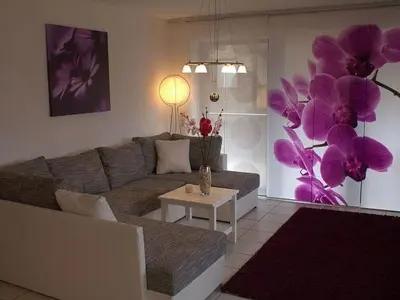 Ein Sitzbereich in der Unterkunft Apartment Elegante Ferienwohnung in Schalkenmehren by Interhome