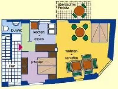 Grundriss der Unterkunft Apartment FEWO Dahlie by Interhome