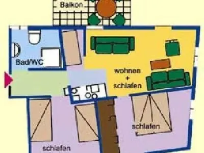 Grundriss der Unterkunft Apartment FEWO Geranie by Interhome
