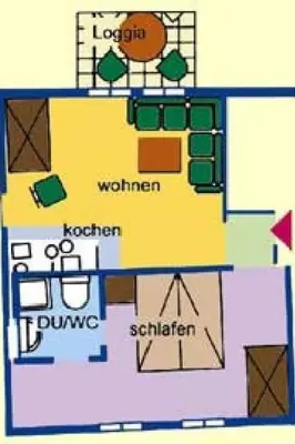 Grundriss der Unterkunft Apartment FEWO Veilchen by Interhome
