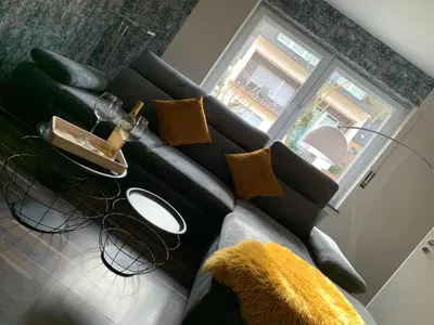 Ein Sitzbereich in der Unterkunft Apartment FerienwohnungPomaria by Interhome
