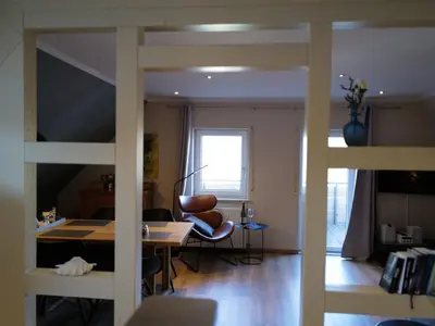 Ein Sitzbereich in der Unterkunft Apartment Wohnung in Pünderich mit Terrasse by Interhome