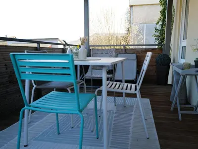 Ein Balkon oder eine Terrasse in der Unterkunft Apartment Schiefer Blick- Wohnung mit Terrasse und Balkon by Interhome