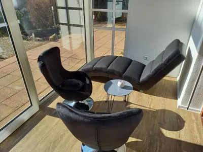 Ein Sitzbereich in der Unterkunft Holiday Home in Im Trieschelbach mit Großem Garten by Interhome