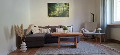 Ein Sitzbereich in der Unterkunft Ferienwohnung Thomas