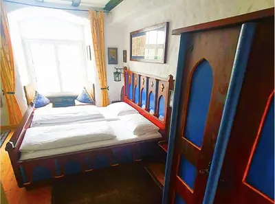 Ein Bett oder Betten in einem Zimmer der Unterkunft Burg Liebenstein