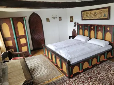 Ein Bett oder Betten in einem Zimmer der Unterkunft Burg Liebenstein