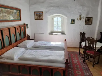 Ein Bett oder Betten in einem Zimmer der Unterkunft Burg Liebenstein