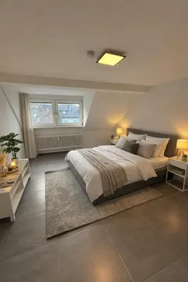 Ein Bett oder Betten in einem Zimmer der Unterkunft Apartment 51- Kenn nahe Mosel & Trier