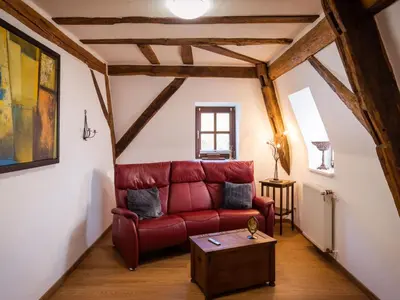 Ein Sitzbereich in der Unterkunft Apartment in Traben mit Kleinem Garten by Interhome