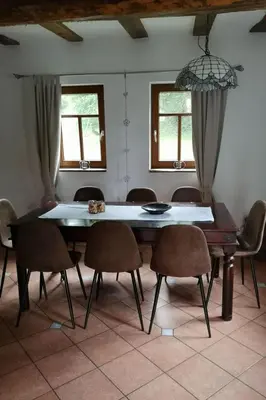Ein Sitzbereich in der Unterkunft Holiday Home Romantisches Fachwerkhaus zwischen Rhein und Mosel by Interhome