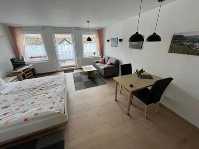 Ein Sitzbereich in der Unterkunft Apartment Haus Budinger by Interhome
