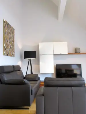 Ein Sitzbereich in der Unterkunft Moselschön Das Ferienhaus