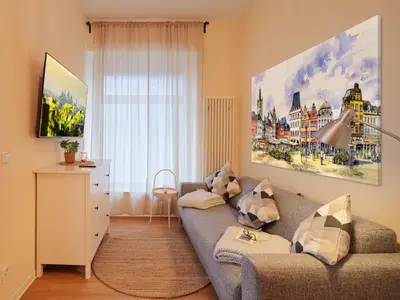 TV/Unterhaltungsangebot in der Unterkunft Marx - Modernes Apartment - Top Lage im Zentrum - Gratis WLAN - ideal für Geschäftsreisende & Paare