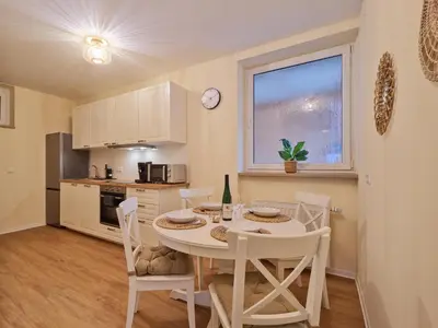 Küche/Küchenzeile in der Unterkunft Marx - Modernes Apartment - Top Lage im Zentrum - Gratis WLAN - ideal für Geschäftsreisende & Paare
