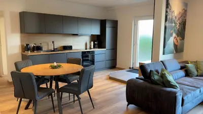 Küche/Küchenzeile in der Unterkunft Ferienwohnung Kirchberg - Andernach am Rhein