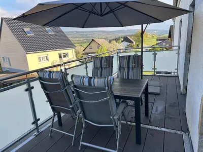 Ein Balkon oder eine Terrasse in der Unterkunft Ferienwohnung Lena