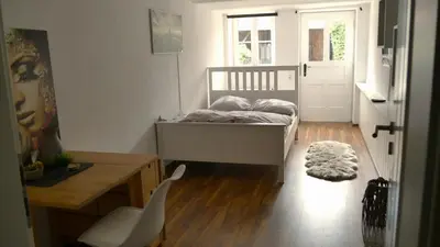 Ein Bett oder Betten in einem Zimmer der Unterkunft Ride & Relax Ferienwohnung, FeWo, Kurzurlaub