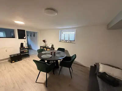 Ein Sitzbereich in der Unterkunft Ferienwohnung Jana
