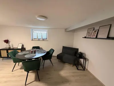Ein Sitzbereich in der Unterkunft Ferienwohnung Jana